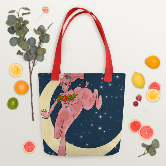 Over the Moon tote bag